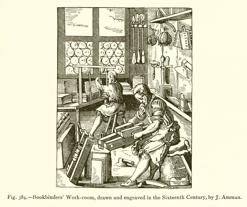Sala de trabalho de encadernadores de French School
