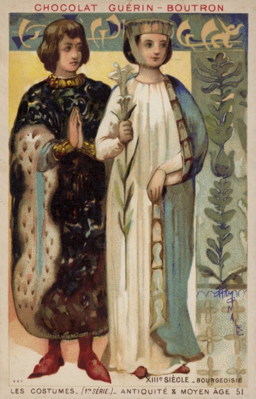 Traje burguês, século 13 de French School