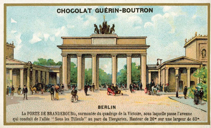 Portão de Brandenburgo, Berlim (chromolitho) de French School