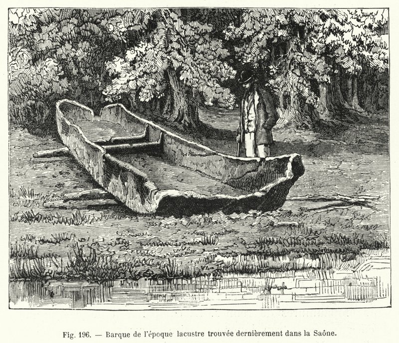 Braque do período lacustre encontrado recentemente no Saone (gravura) de French School