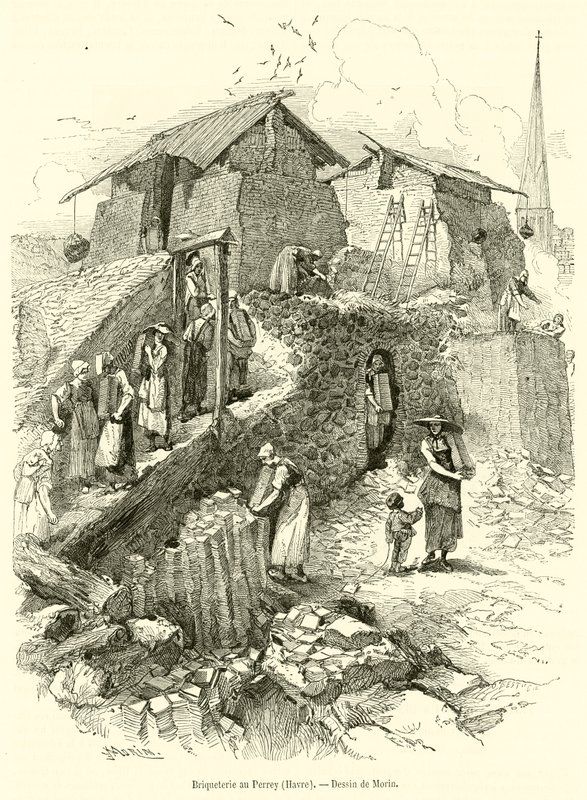 Brickworks in Perrey, Havre (gravura) de French School
