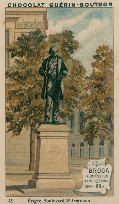 Broca, Professor, Antropologia, 1824-1880, Erigee Boulevard St-Germain de French School