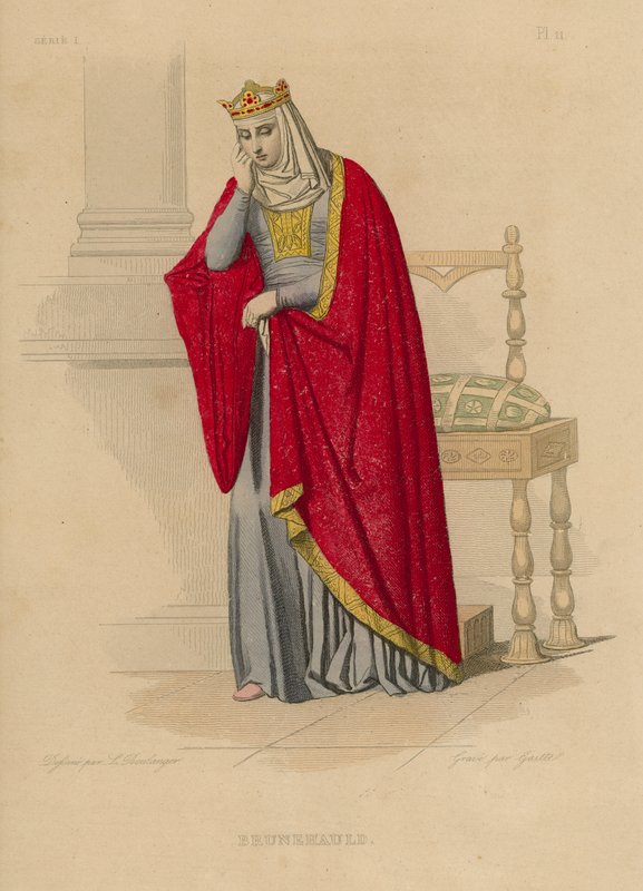 Brunehauld (gravura colorida) de French School