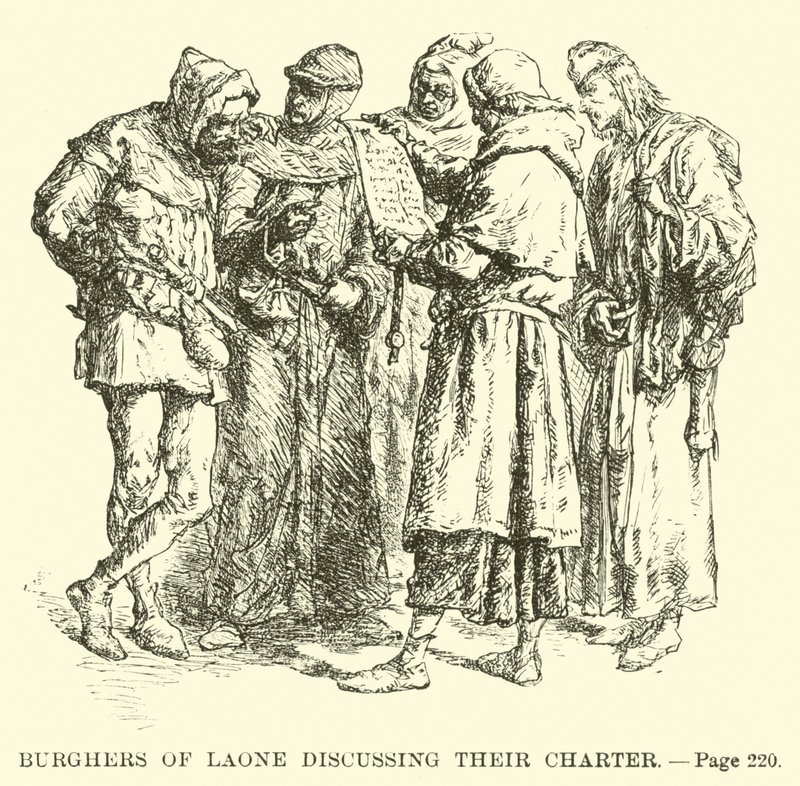 Burghers of Laone discutindo sua carta de French School