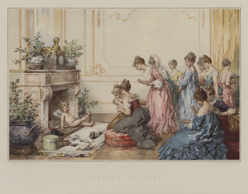 Presentes de Natal (cor litho) de French School