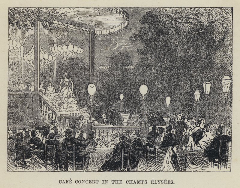 Concerto no Café Champs Elysees (gravura) de French School