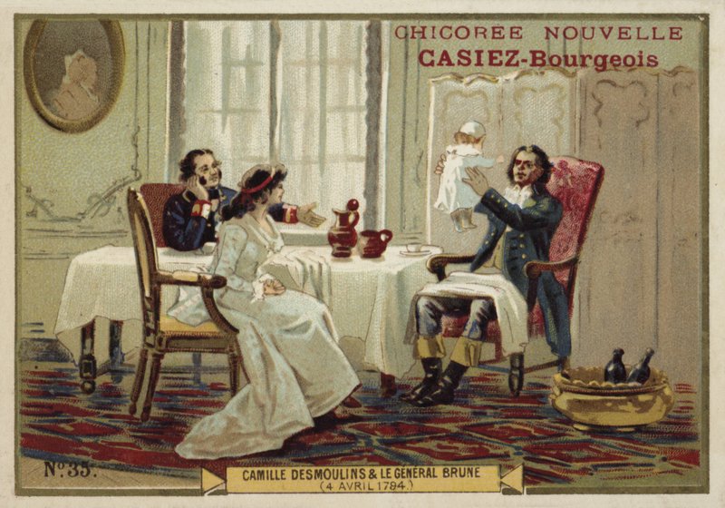 Camille Desmoulins e General Brune, Revolução Francesa, 4 de abril de 1794 de French School