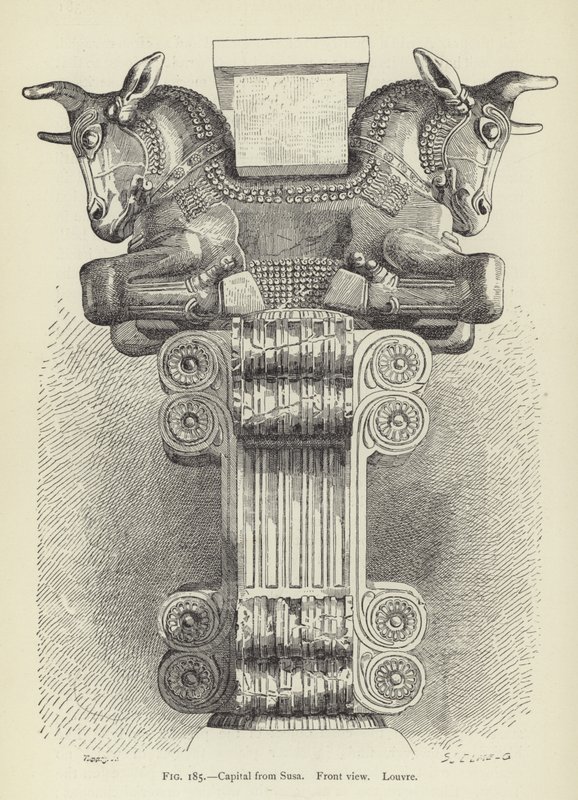Capital de Susa, vista frontal, Louvre de French School