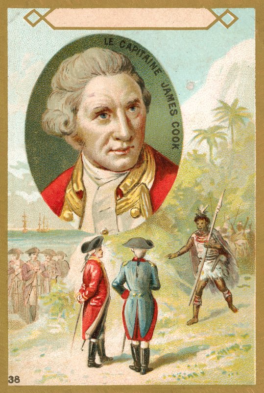 Capitão James Cook, explorador inglês (chromolitho) de French School