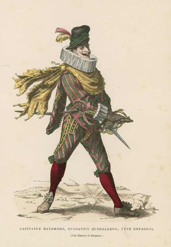 Capitão Matamore, assassino de aluguel espanhol, século 17 de French School