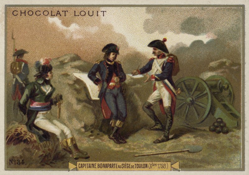 Capitão Napoleão Bonaparte no Cerco de Toulon, Guerras Revolucionárias Francesas, dezembro de 1793 de French School