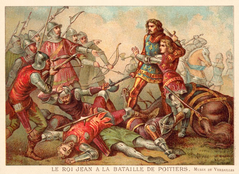 Captura de João II da França na Batalha de Poitiers de French School