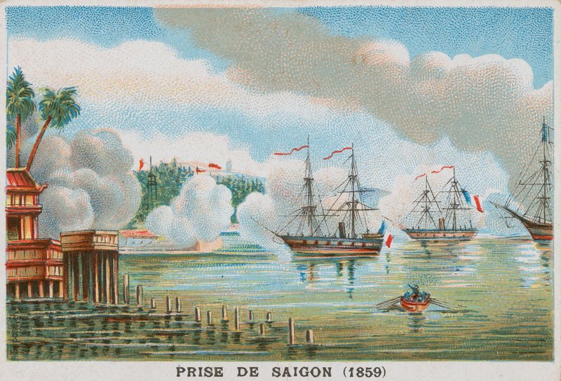 Captura de Saigon pelos franceses, 1859 de French School
