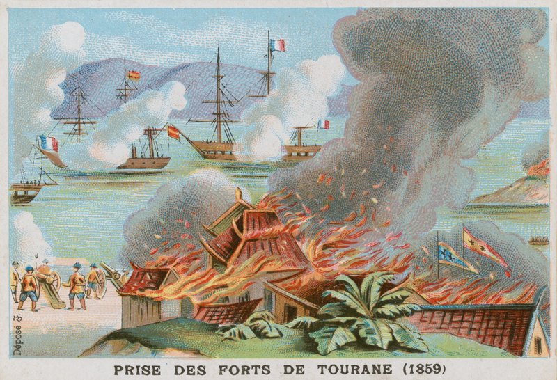 Captura dos fortes de Tourane, 1859 de French School