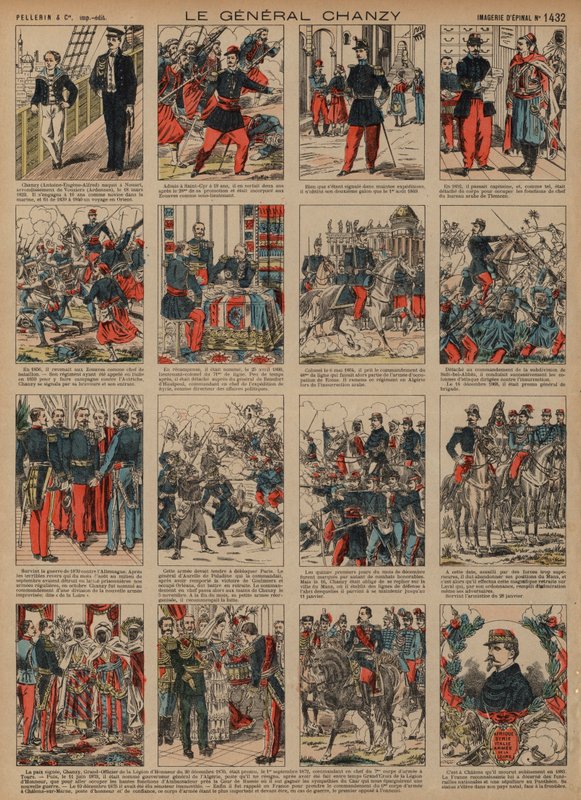 Carreira do general francês Alfred Chanzy (gravura a cores) de French School