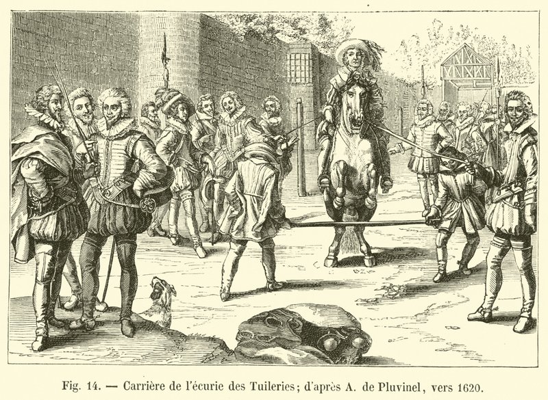 Carreira do solitário das Tuileries; dapres A de Pluvinel, por volta de 1620 de French School