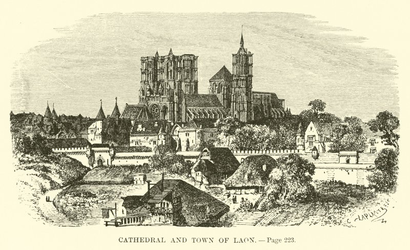 Catedral e cidade de Laon de French School