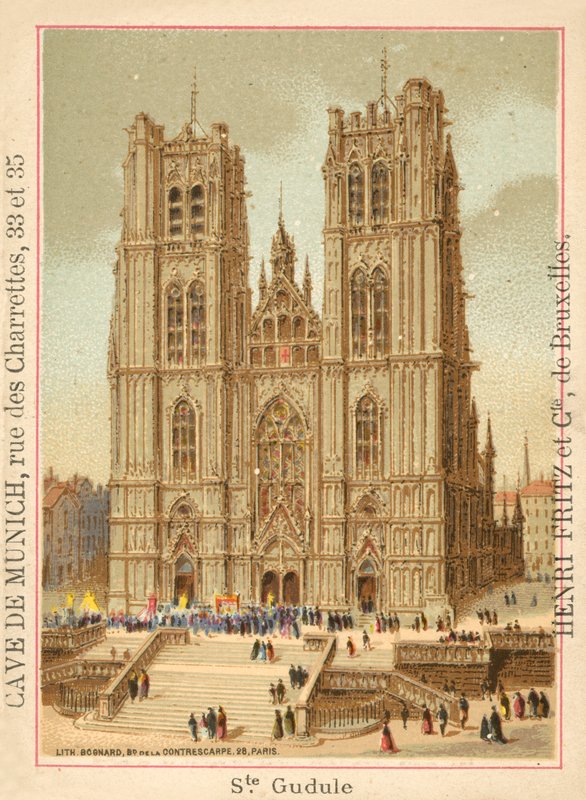 Catedral de São Miguel e São Gudula, Bruxelas (chromolitho) de French School