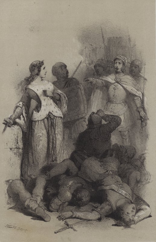 Catherine Sforza, Prisoniere de Cesar Borgia (gravura) de French School