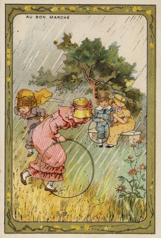 Apanhado na chuva (chromolitho) de French School