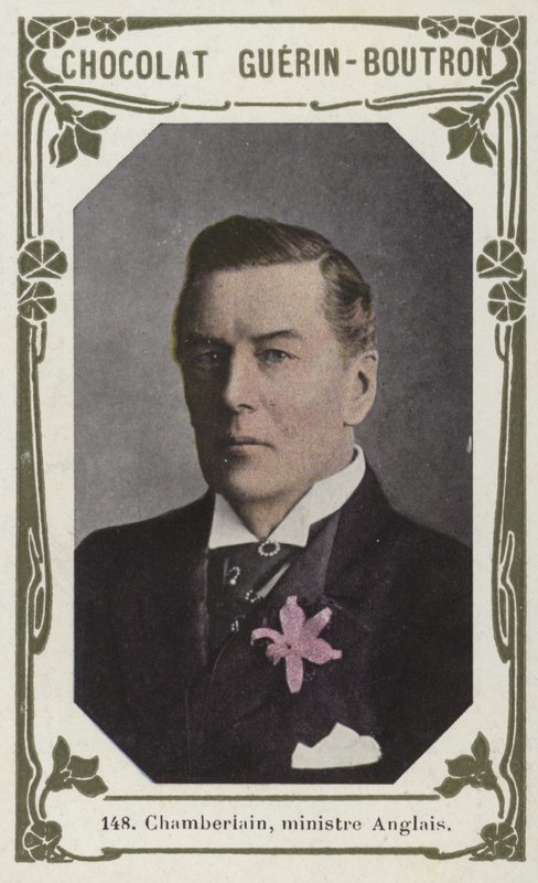 Chamberlain, ministro inglês (foto colorida) de French School