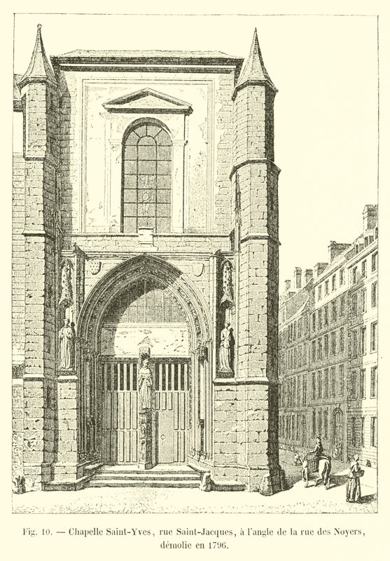 Capela Saint-Yves, rue Saint-Jacques, na esquina da rue des Noyers, demolida em 1796 de French School