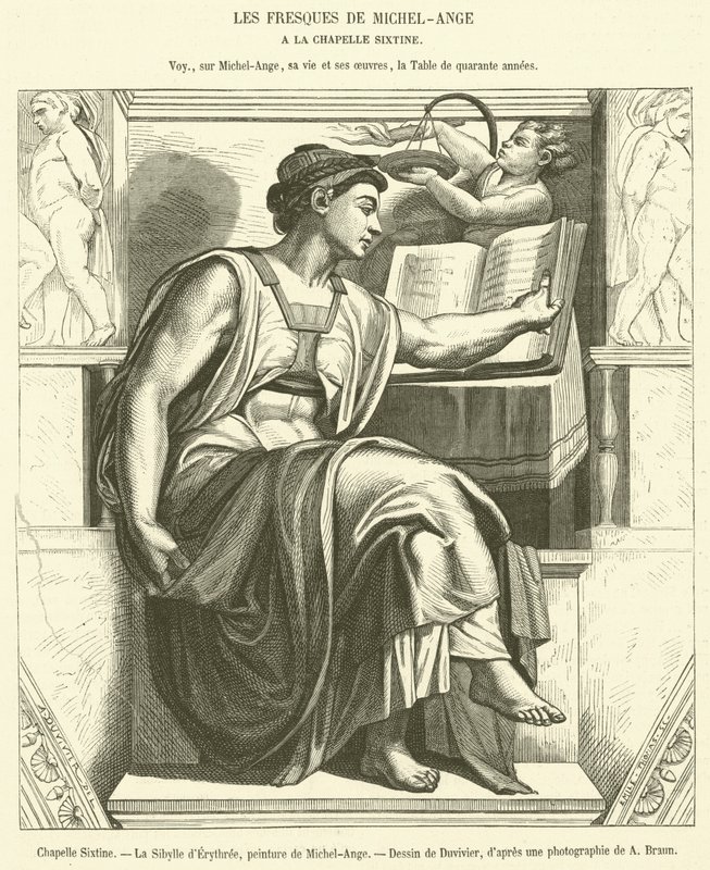 Capela Sistina, A Sibila de Erythree (gravura) de French School