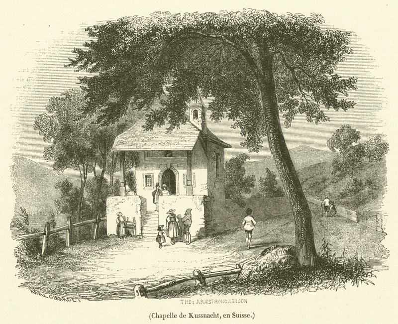 Chapelle de Kussnacht, en Suisse (gravura) de French School