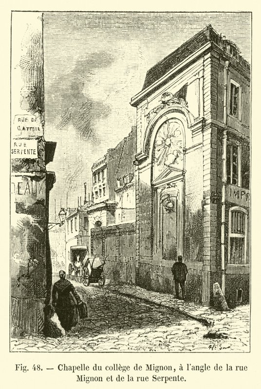 Capela do colégio de Mignon, lugre rue Mignon e rue Serpente de French School