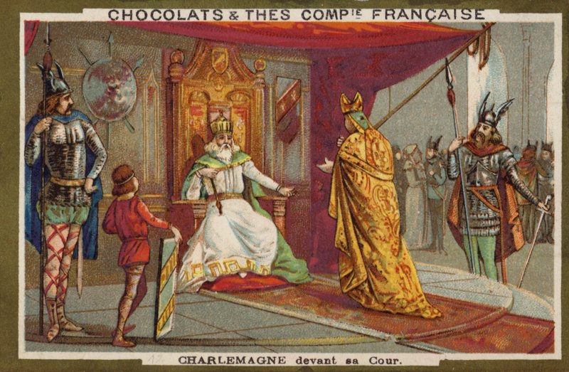 Carlos Magno e sua corte (chromolitho) de French School