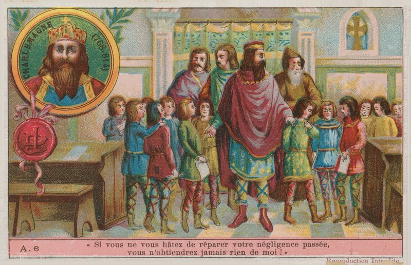 Carlos Magno, fundador do Império Carolíngio (768-814) de French School