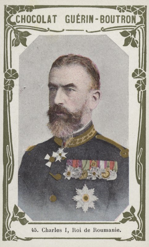 Carlos I, rei da Romênia (foto colorida) de French School