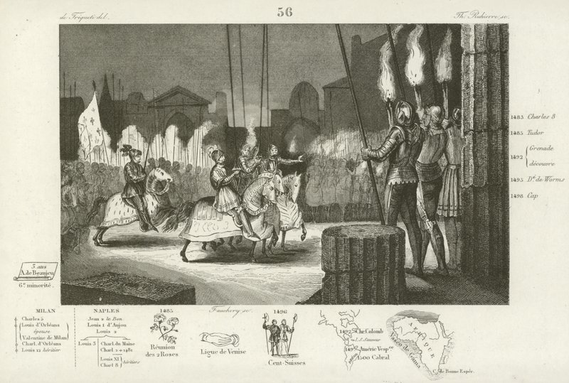 Carlos VIII da França entra em Roma em triunfo, 1494 de French School