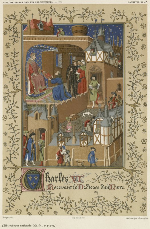 Charles VI recebe a dedicação de um livro de French School