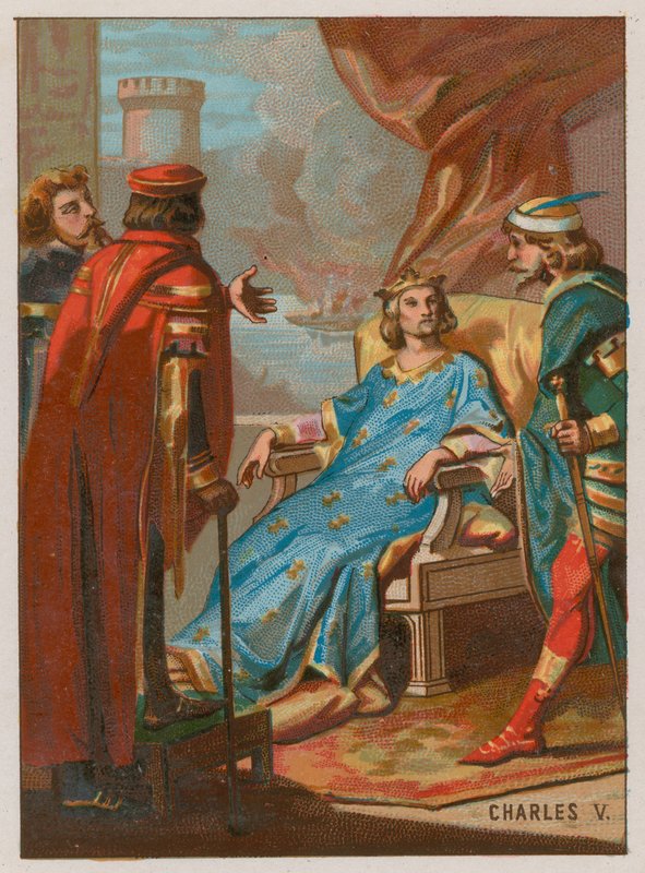 Carlos V na Batalha de Poitiers de French School