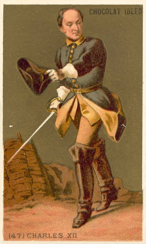 Carlos XII da Suécia (chromolitho) de French School