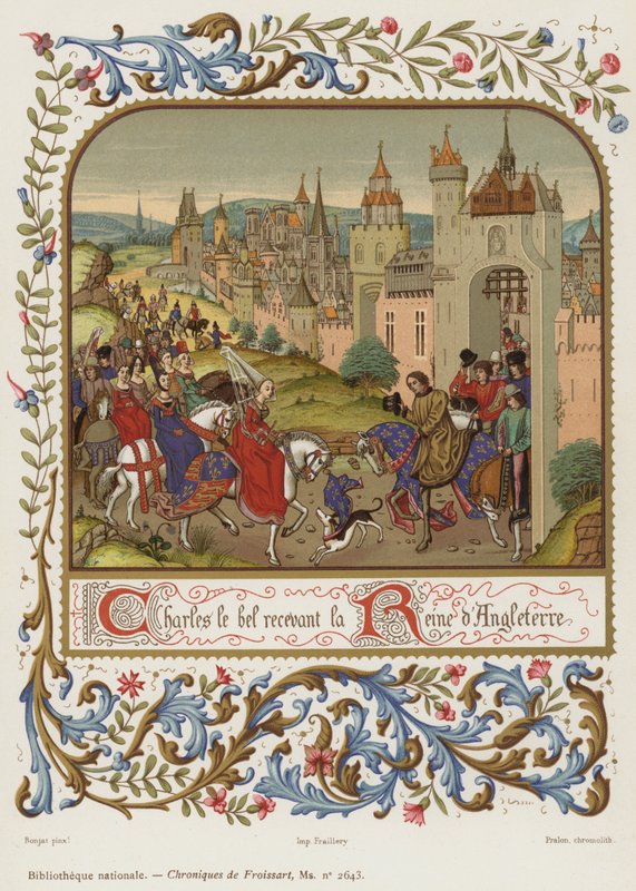 Charles the Fair recebendo a rainha da Inglaterra de French School
