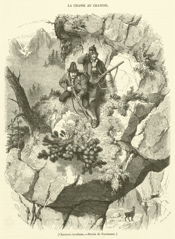 Caçadores tiroleses (gravura) de French School