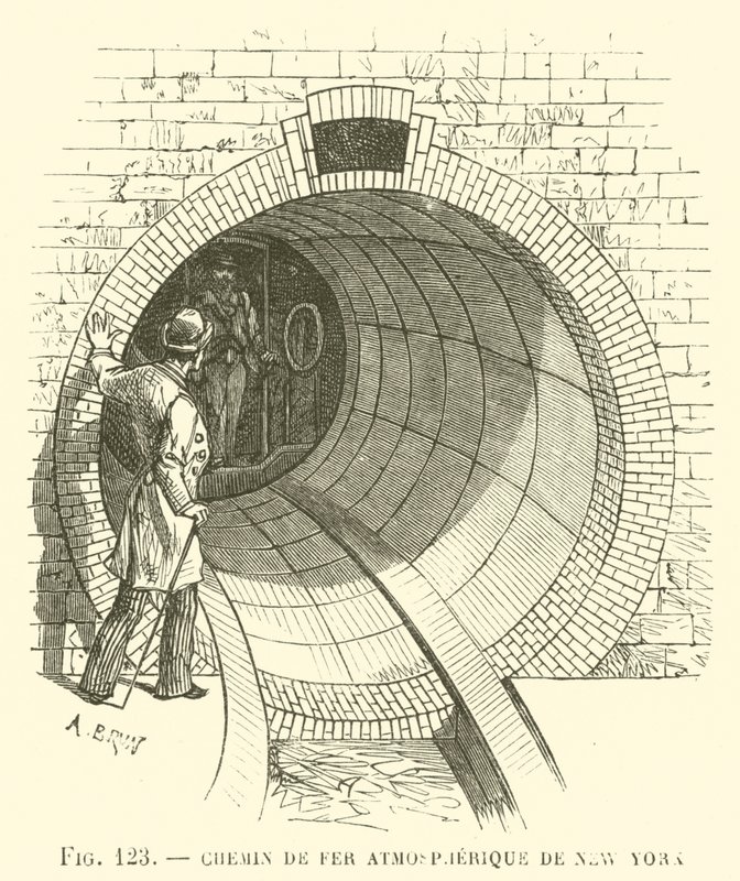 New York Atmospheric Railway (gravura) de French School