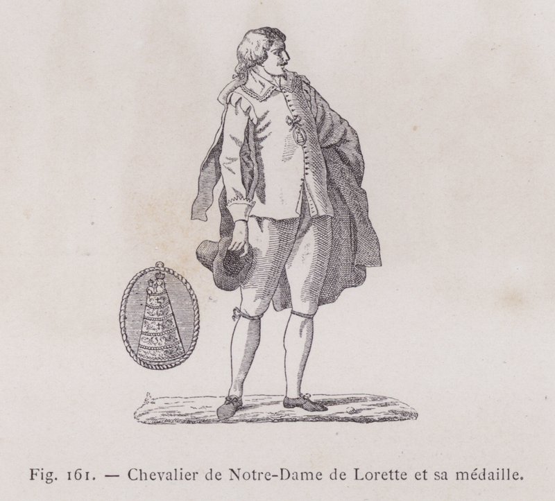 Cavaleiro de Notre-Dame de Lorette e sua medalha (gravura) de French School