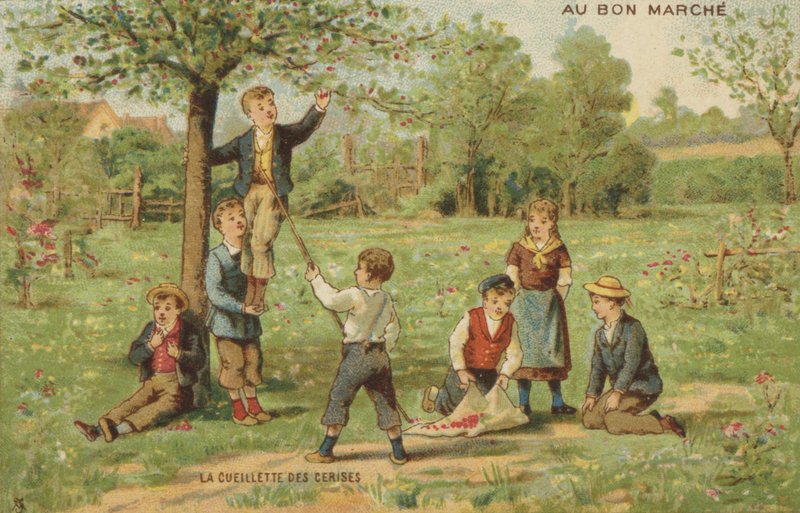 Crianças Cereja Picking de French School