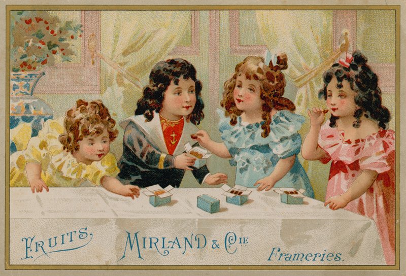 Crianças, comer, doces de French School