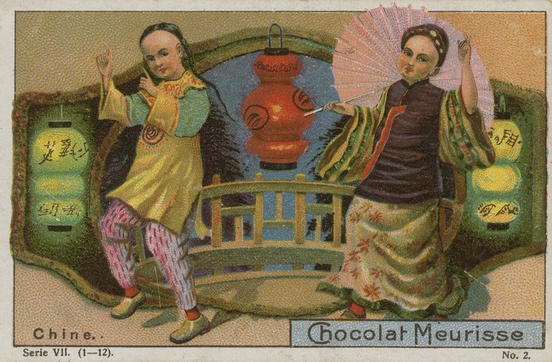 China, cartão comercial da Chocolat Meurisse de French School