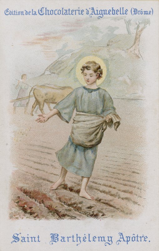 Cartão comercial de chocolate Aiguebelle (chromolitho) de French School