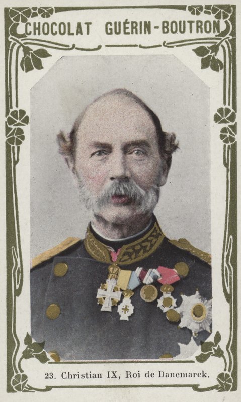 Christian IX, Roi de Danemarck (foto colorida) de French School