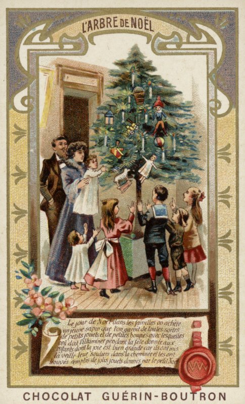 Árvore de Natal (chromolitho) de French School