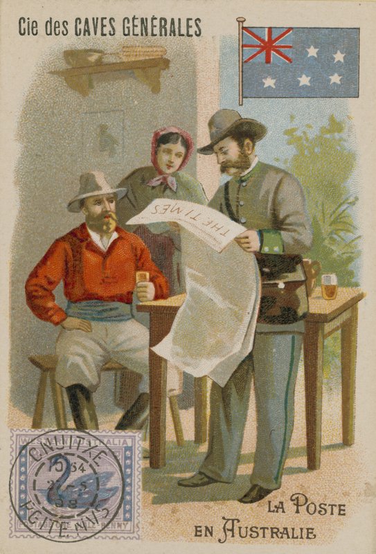 Cie des Caves Generales cartão comercial, postal de French School