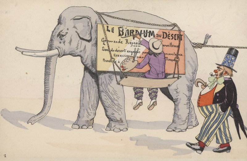Cena de circo, a partir de um conjunto de postais interconectados (cor litho) de French School