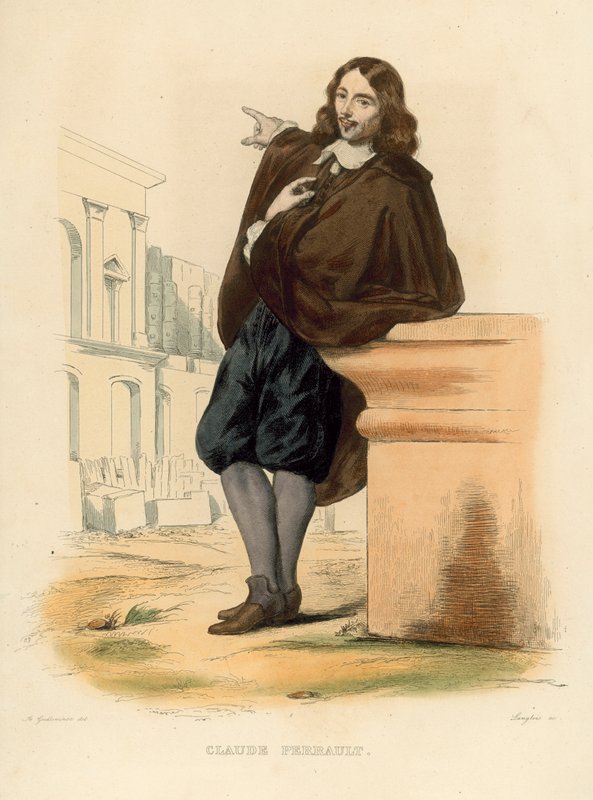 Claude Perrault (gravação a cores) de French School