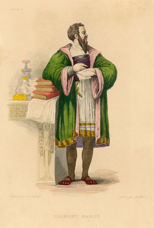 Clement Marot (gravura colorida) de French School
